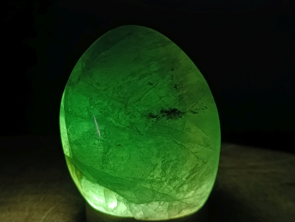 Polished Green Fluorite and Watermelon Fluorite Standing Display Pieces x 2 From Southern Africa - Toprock Gemstones and Minerals 