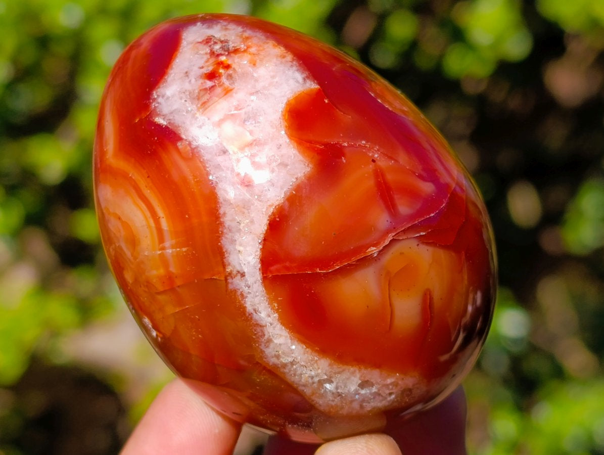Polished Carnelian Agate Gemstone Eggs x 6 From Madagascar - Toprock Gemstones and Minerals 