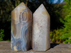 Polished Banded Agate Standing Display Pieces x 3 From Madagascar - Toprock Gemstones and Minerals 