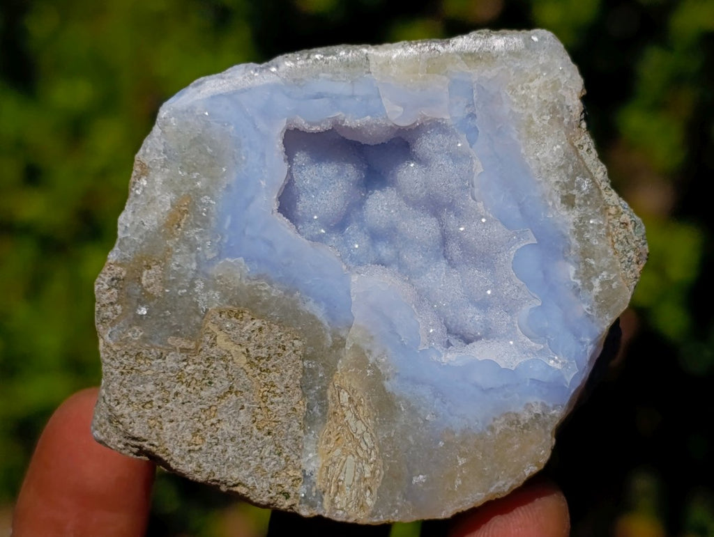 Polished On One Side Blue Lace Agate Geodes x 12 From Nsanje, Malawi - Toprock Gemstones and Minerals 