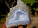 Polished On One Side Blue Lace Agate Geodes x 12 From Nsanje, Malawi - Toprock Gemstones and Minerals 