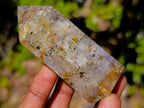 Polished Girasol Rock Crystal with Epidote Inclusions Display Crystals x 12 From Madagascar - Toprock Gemstones and Minerals 