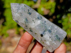 Polished Girasol Rock Crystal with Epidote Inclusions Display Crystals x 12 From Madagascar - Toprock Gemstones and Minerals 