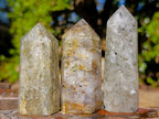 Polished Girasol Rock Crystal with Epidote Inclusions Display Crystals x 12 From Madagascar - Toprock Gemstones and Minerals 
