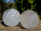 Polished Rock Crystal Balls x 3 From Amoron’i Mania, Madagascar