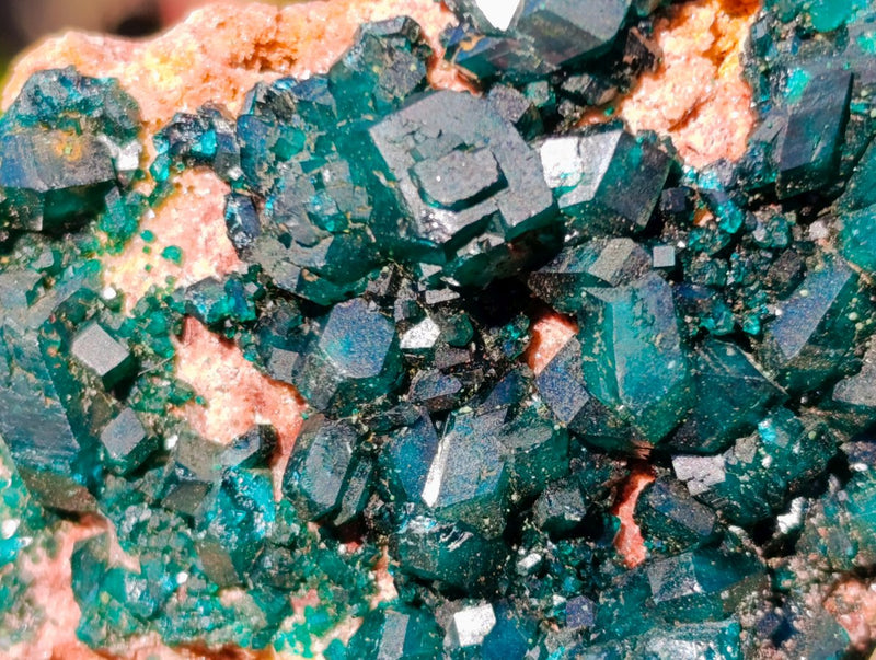 Natural Cabinet Sized Dioptase Specimens on Dolomite Matrix x 6 From Likasi, Congo - Toprock Gemstones and Minerals 