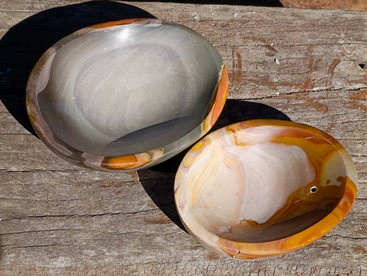 Polished Polychrome Jasper Bowls x 3 From NW Coast, Madagascar - Toprock Gemstones and Minerals 