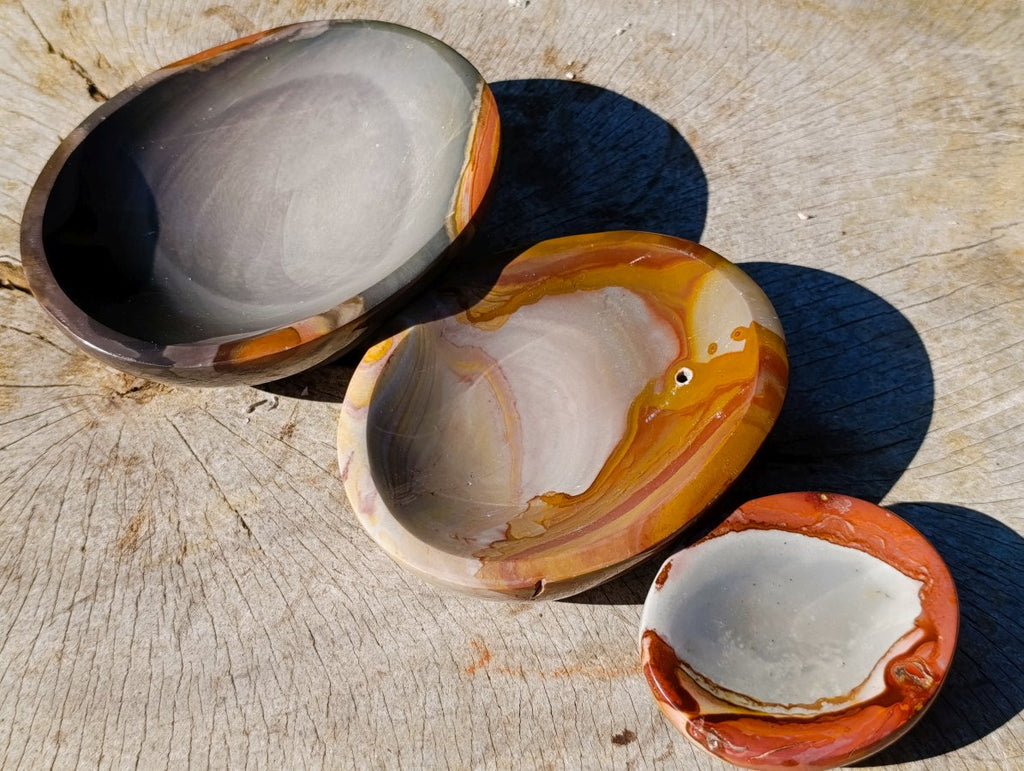 Polished Polychrome Jasper Bowls x 3 From NW Coast, Madagascar - Toprock Gemstones and Minerals 