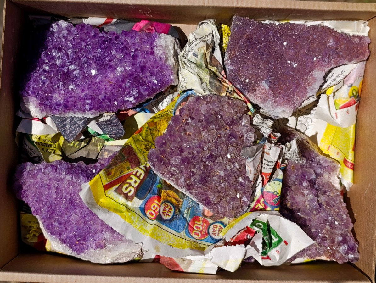 Natural Amethyst Clusters x 35 From Madagascar - Toprock Gemstones and Minerals 