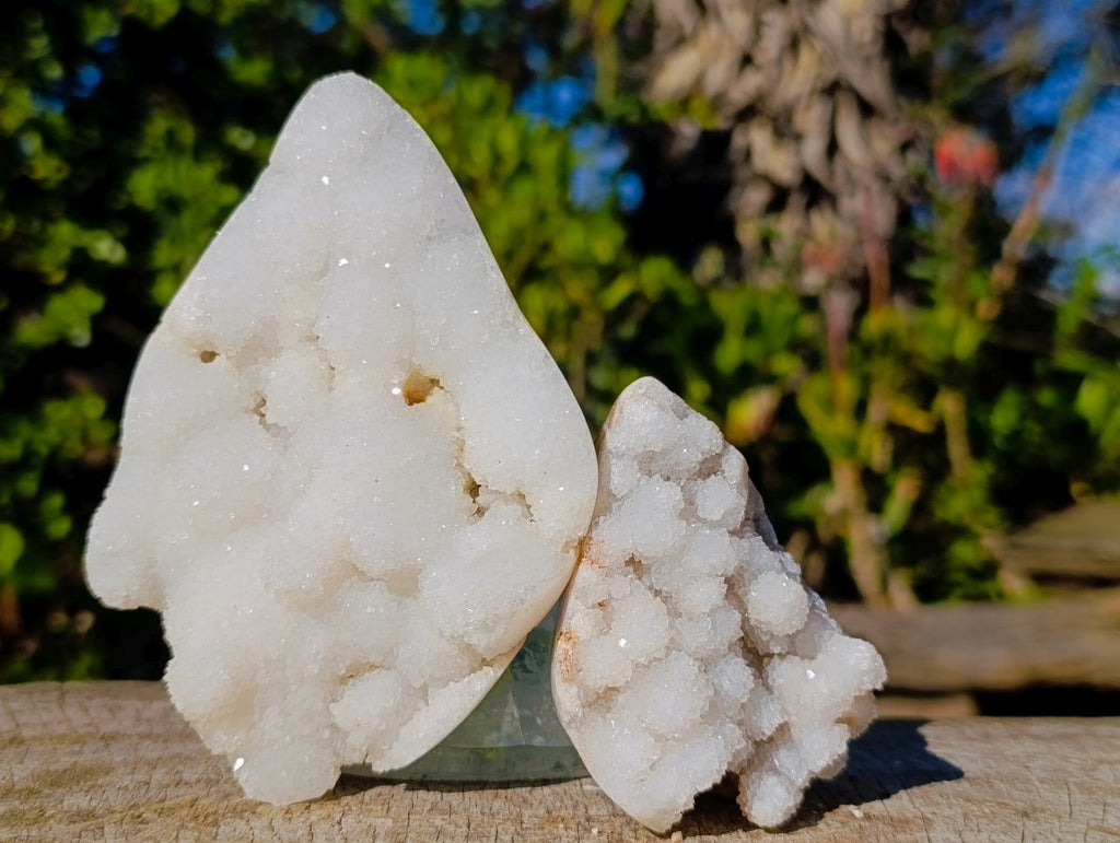 Natural Drusy Snow White Quartz Clusters x 12 From Madagascar - Toprock Gemstones and Minerals 