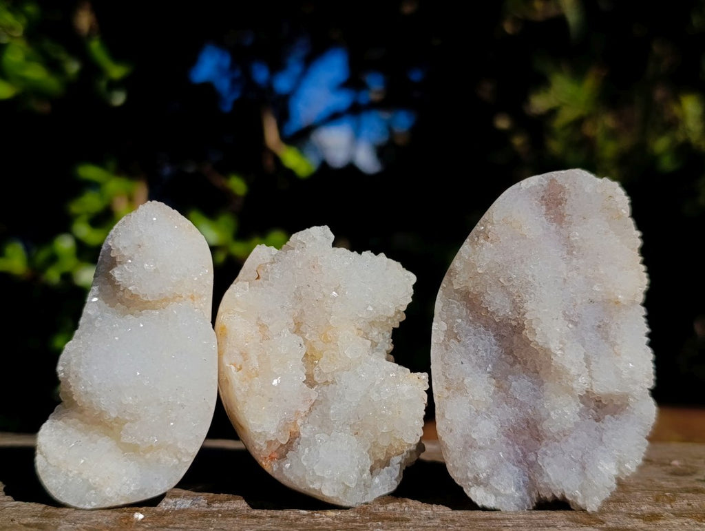 Natural Drusy Snow White Quartz Clusters x 12 From Madagascar - Toprock Gemstones and Minerals 