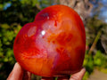 Polished Carnelian Agate Gemstone Hearts x 3 From Madagascar - Toprock Gemstones and Minerals 