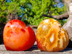 Polished Carnelian Agate Gemstone Hearts x 3 From Madagascar - Toprock Gemstones and Minerals 