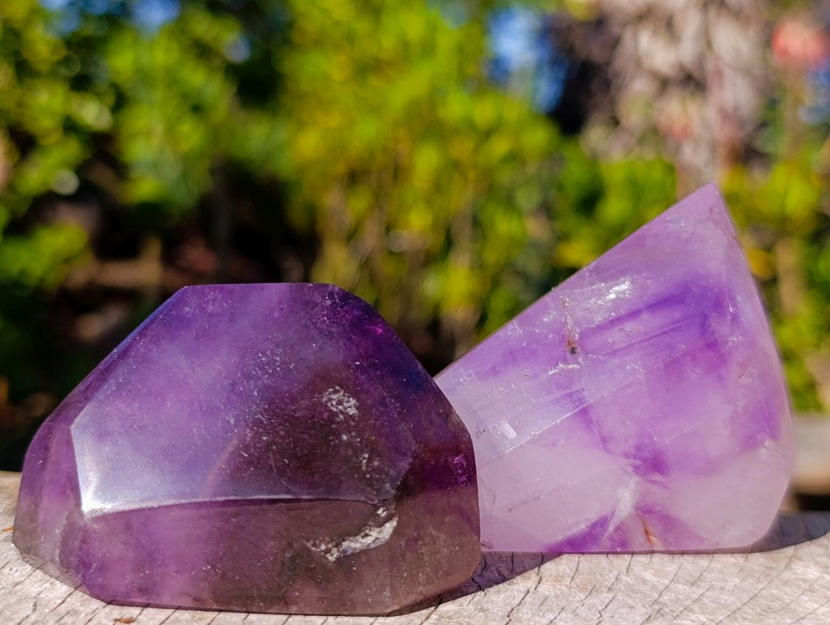 Polished Window Amethyst Display Crystals x 6 From Akansobe, Madagascar - Toprock Gemstones and Minerals 