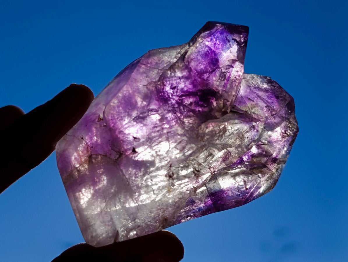 Polished Window Amethyst Display Crystals x 6 From Akansobe, Madagascar - Toprock Gemstones and Minerals 