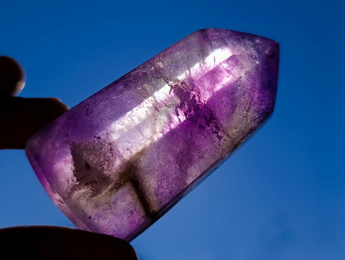 Polished Window Amethyst Display Crystals x 6 From Akansobe, Madagascar - Toprock Gemstones and Minerals 