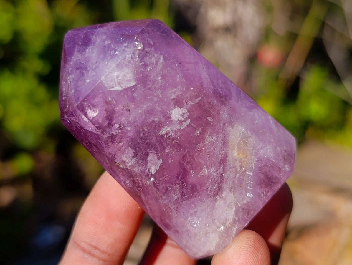 Polished Window Amethyst Display Crystals x 6 From Akansobe, Madagascar - Toprock Gemstones and Minerals 