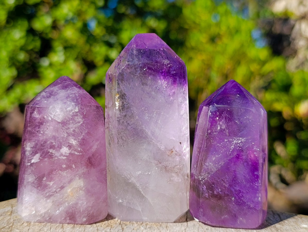 Polished Window Amethyst Display Crystals x 6 From Akansobe, Madagascar - Toprock Gemstones and Minerals 