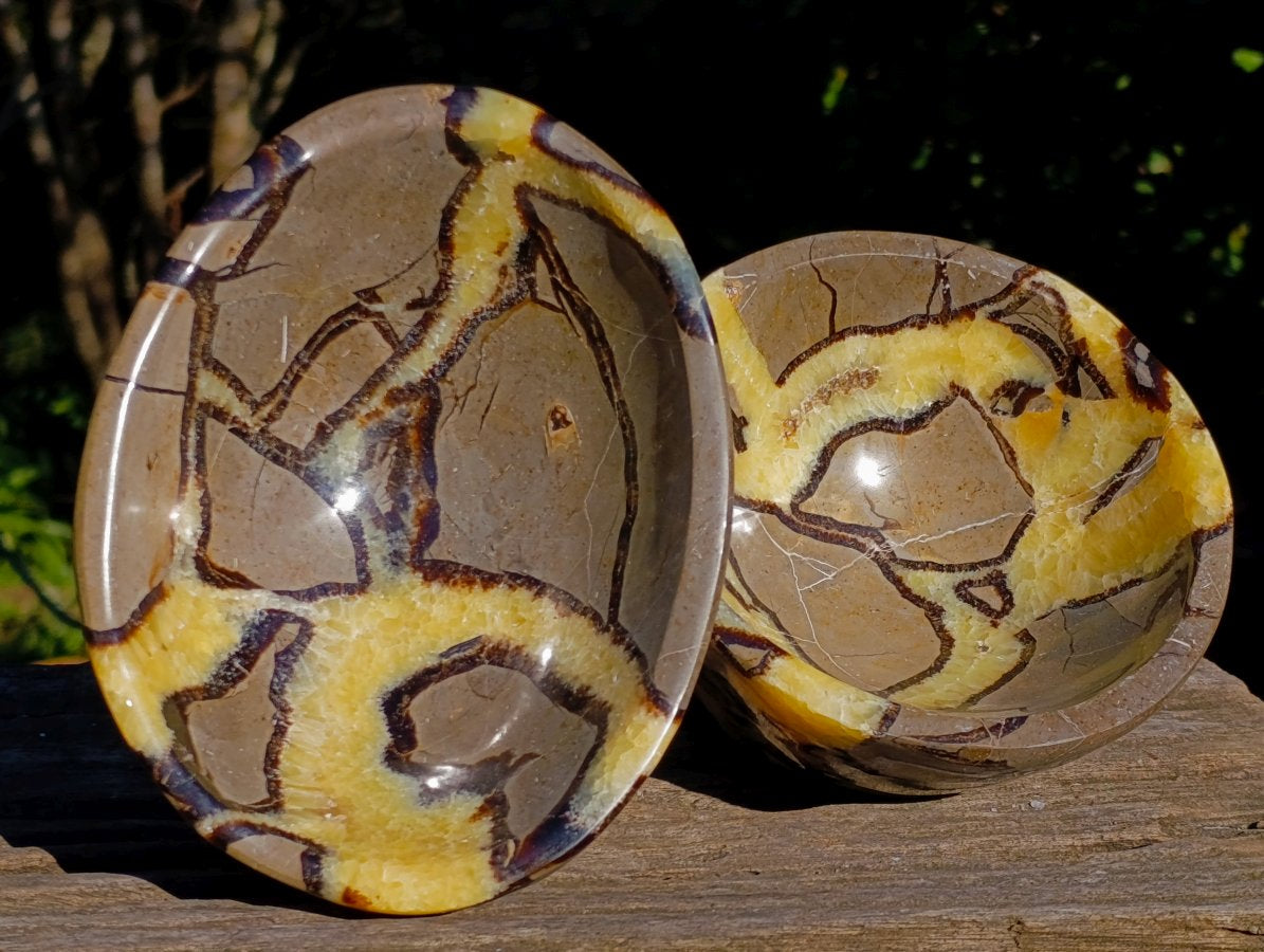 Polished Septerye Bowls x 2 From Mahajanga, Madagascar - Toprock Gemstones and Minerals 