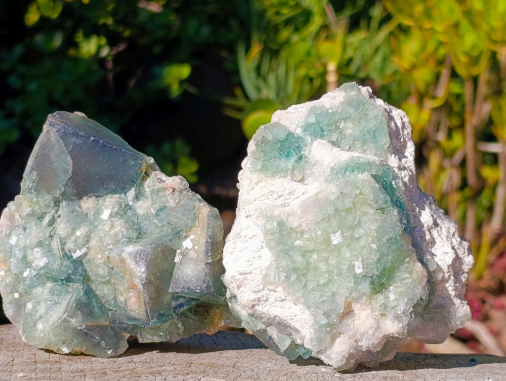 Natural Green Cubic Fluorite Specimens x 6 From Mandrosonoro, Madagascar - Toprock Gemstones and Minerals 