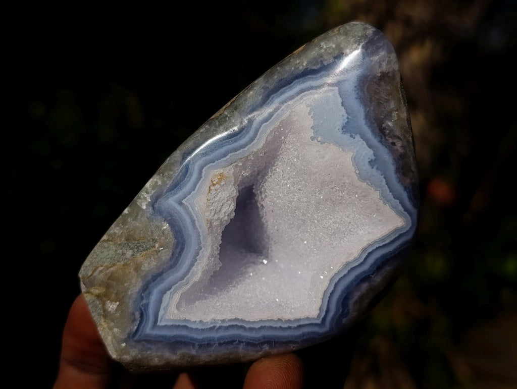 Polished Blue Lace Agate Standing Display Pieces x 6 From Nsanje, Malawi - Toprock Gemstones and Minerals 