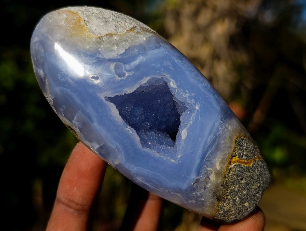 Polished Blue Lace Agate Standing Display Pieces x 6 From Nsanje, Malawi - Toprock Gemstones and Minerals 