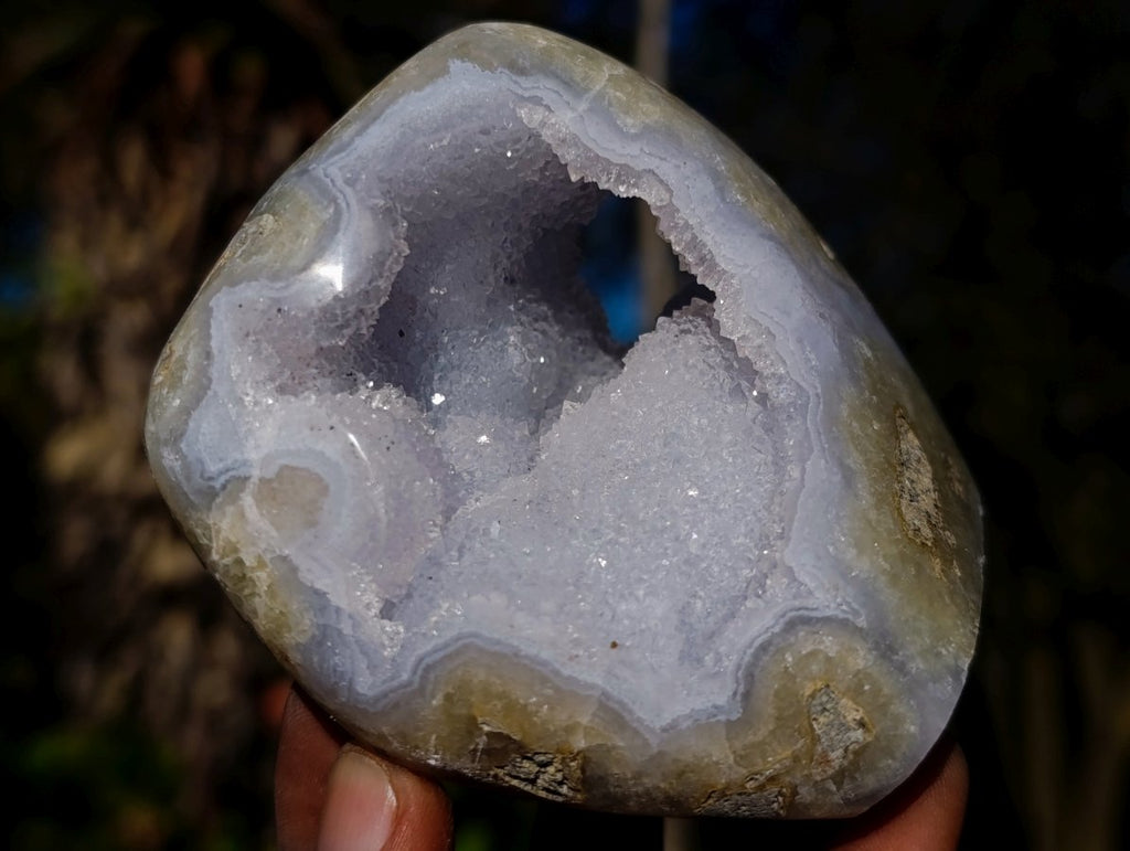 Polished Blue Lace Agate Standing Display Pieces x 6 From Nsanje, Malawi - Toprock Gemstones and Minerals 