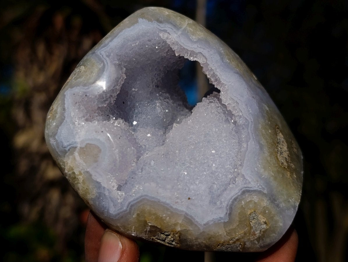 Polished Blue Lace Agate Standing Display Pieces x 6 From Nsanje, Malawi - Toprock Gemstones and Minerals 