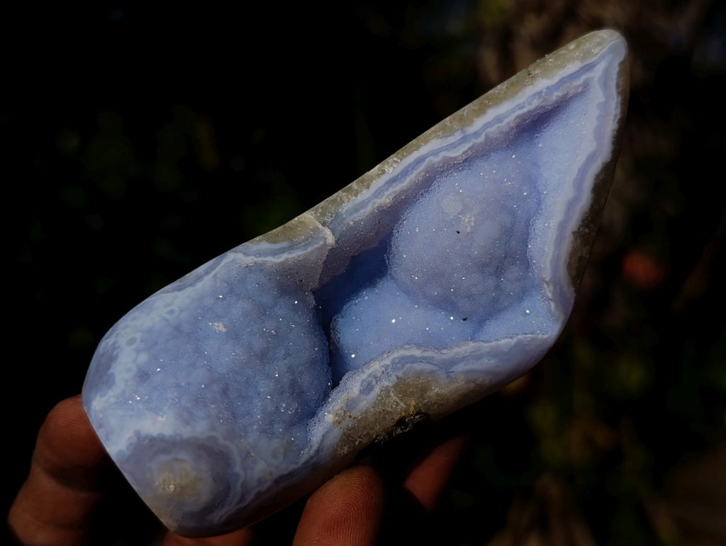Polished Blue Lace Agate Standing Display Pieces x 6 From Nsanje, Malawi - Toprock Gemstones and Minerals 
