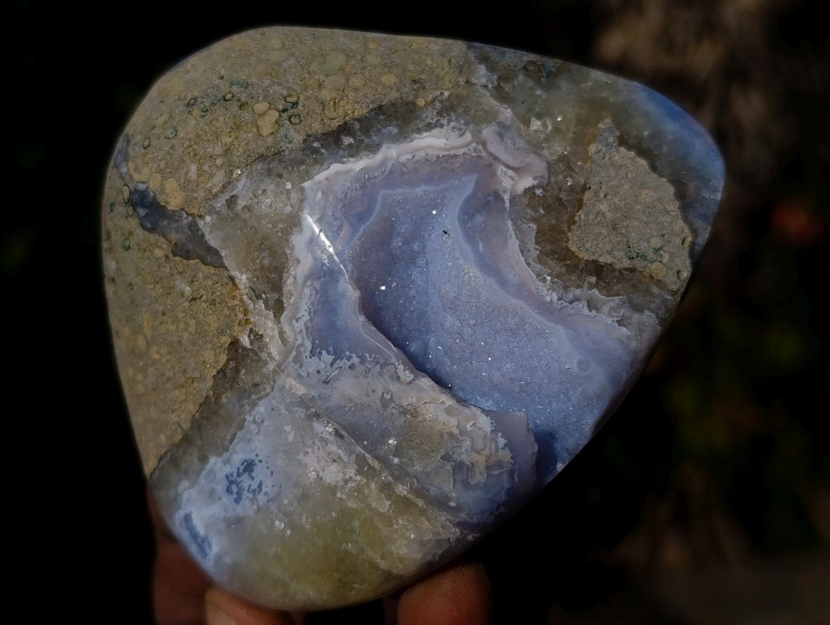 Polished Blue Lace Agate Standing Display Pieces x 6 From Nsanje, Malawi - Toprock Gemstones and Minerals 
