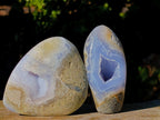 Polished Blue Lace Agate Standing Display Pieces x 6 From Nsanje, Malawi - Toprock Gemstones and Minerals 