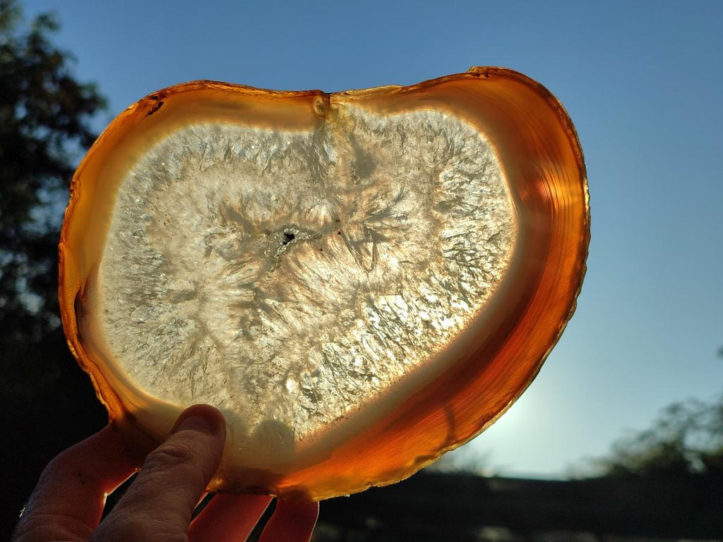 Polished XL Banded Agate Slices with Natural Edging x 4 From Madagascar - Toprock Gemstones and Minerals 