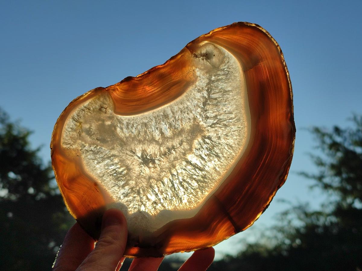Polished XL Banded Agate Slices with Natural Edging x 4 From Madagascar - Toprock Gemstones and Minerals 