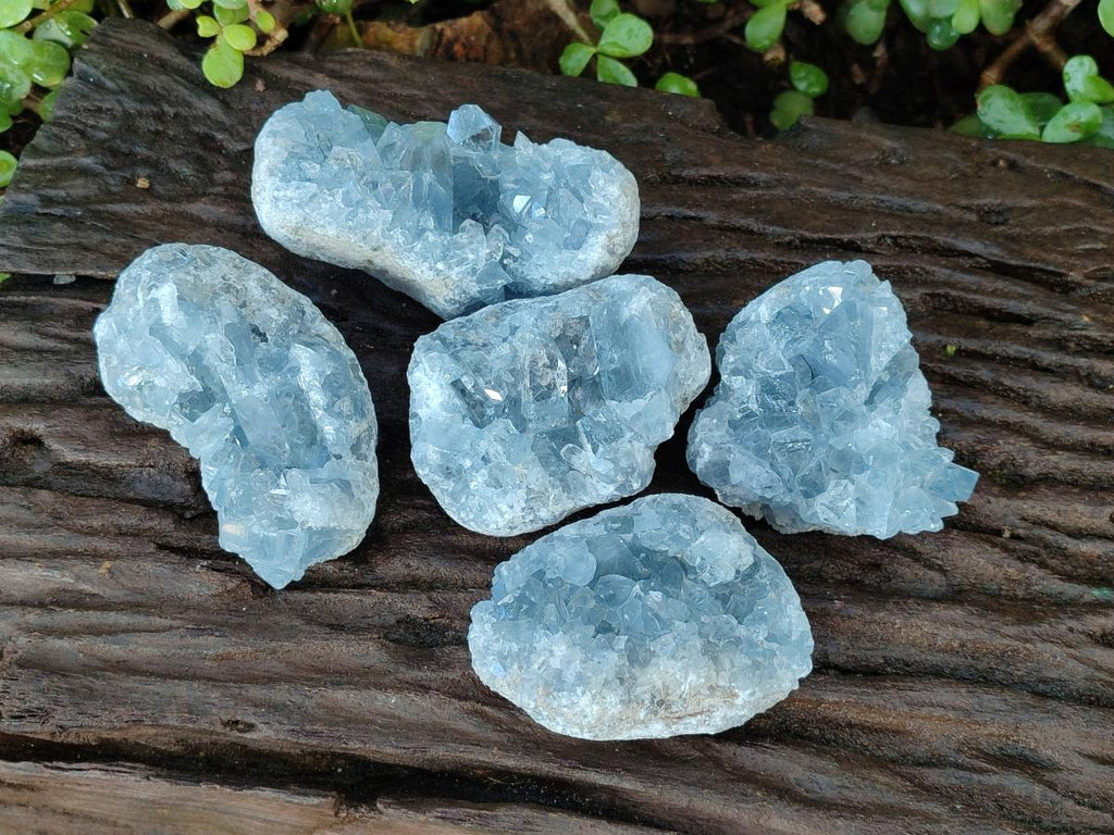 Natural Blue Celestite Specimens x 25 From Sakoany, Madagascar - Toprock Gemstones and Minerals 