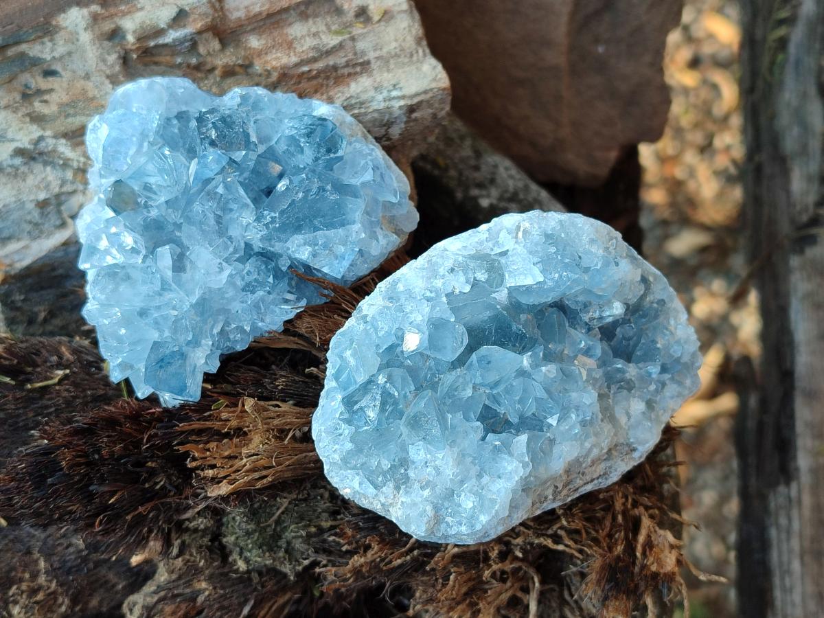 Natural Blue Celestite Specimens x 25 From Sakoany, Madagascar - Toprock Gemstones and Minerals 