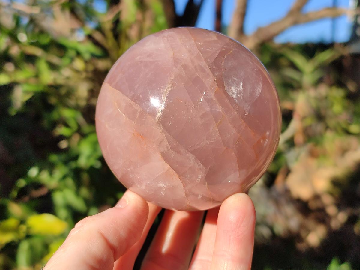 Polished Gemmy Star Rose Quartz Spheres x 2 From Madagascar - Toprock Gemstones and Minerals 