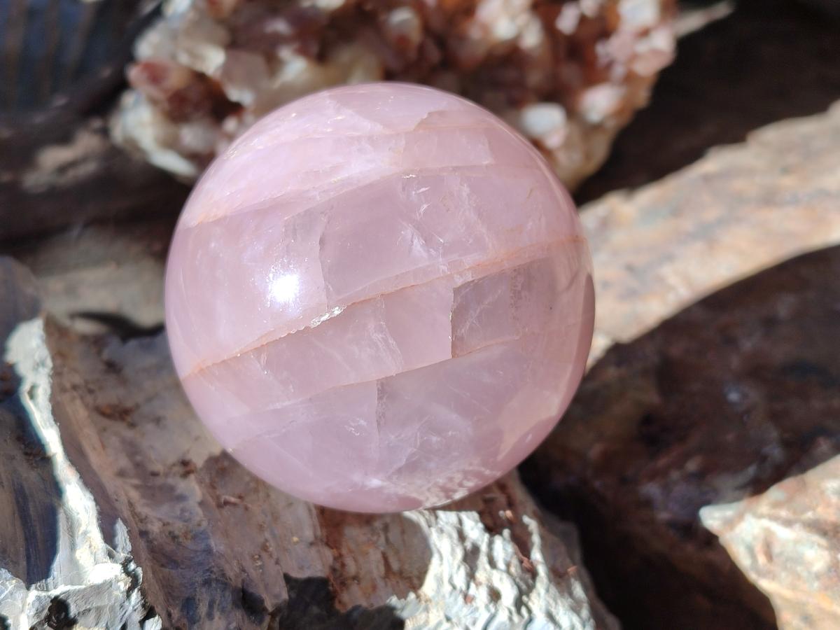 Polished Gemmy Star Rose Quartz Spheres x 2 From Madagascar - Toprock Gemstones and Minerals 