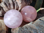 Polished Gemmy Star Rose Quartz Spheres x 2 From Madagascar - Toprock Gemstones and Minerals 