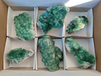 Natural Green Cubic Fluorite Specimens x 6 From Mandrosonoro, Madagascar - Toprock Gemstones and Minerals 
