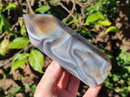 Polished Banded Agate Display Crystals x 2 From Madagascar - Toprock Gemstones and Minerals 