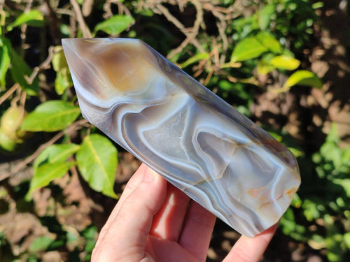 Polished Banded Agate Display Crystals x 2 From Madagascar - Toprock Gemstones and Minerals 