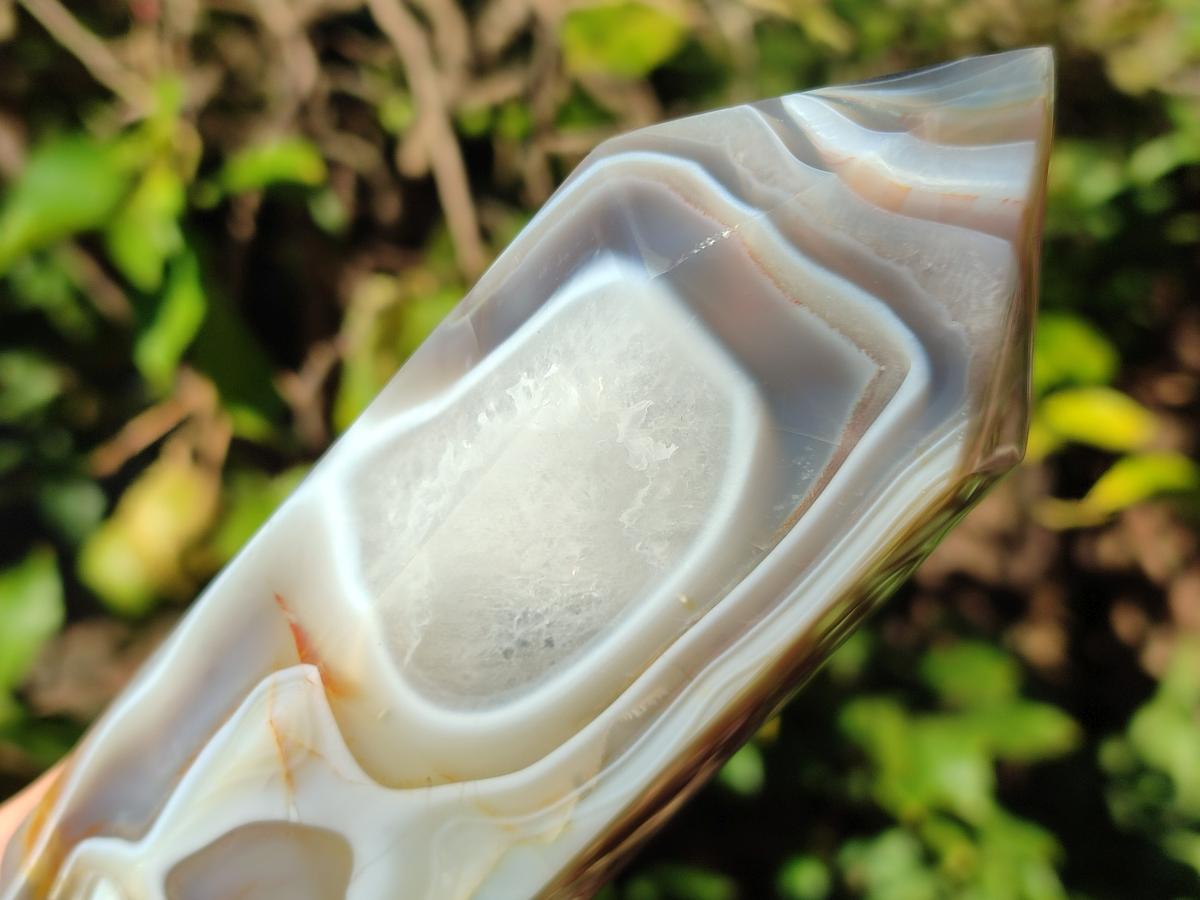 Polished Banded Agate Display Crystals x 2 From Madagascar - Toprock Gemstones and Minerals 
