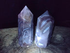 Polished Banded Agate Display Crystals x 2 From Madagascar - Toprock Gemstones and Minerals 
