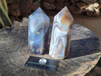 Polished Banded Agate Display Crystals x 2 From Madagascar - Toprock Gemstones and Minerals 