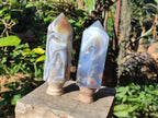 Polished Banded Agate Display Crystals x 2 From Madagascar - Toprock Gemstones and Minerals 