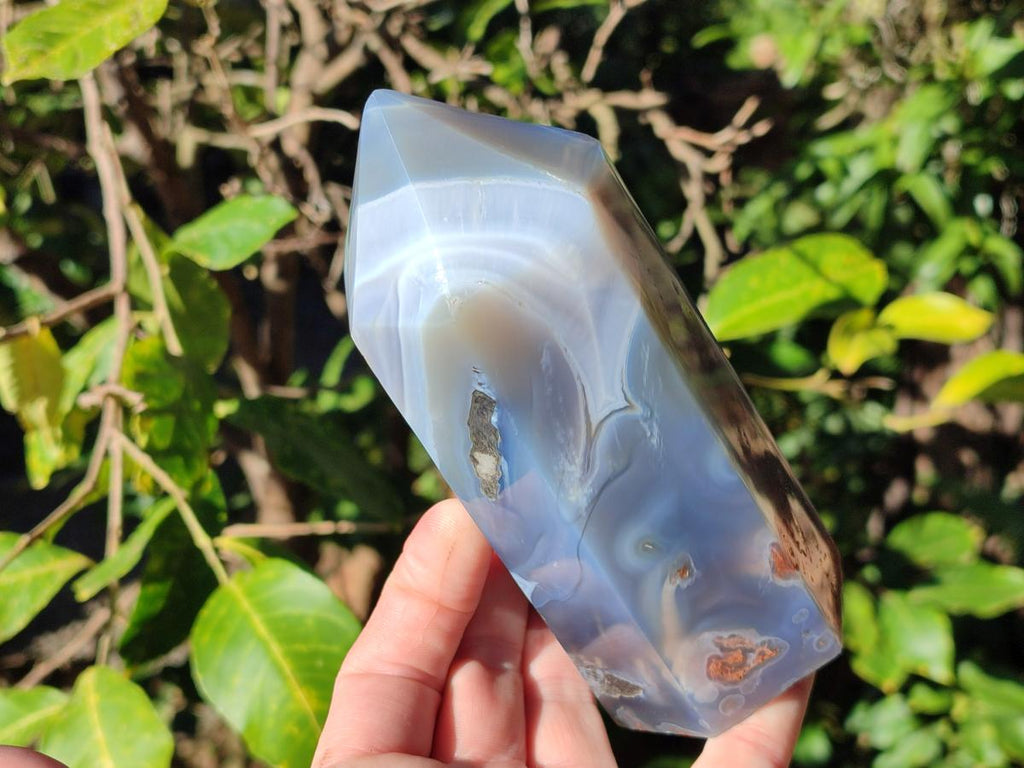 Polished Banded Agate Display Crystals x 2 From Madagascar - Toprock Gemstones and Minerals 