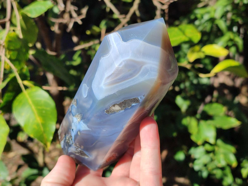 Polished Banded Agate Display Crystals x 2 From Madagascar - Toprock Gemstones and Minerals 