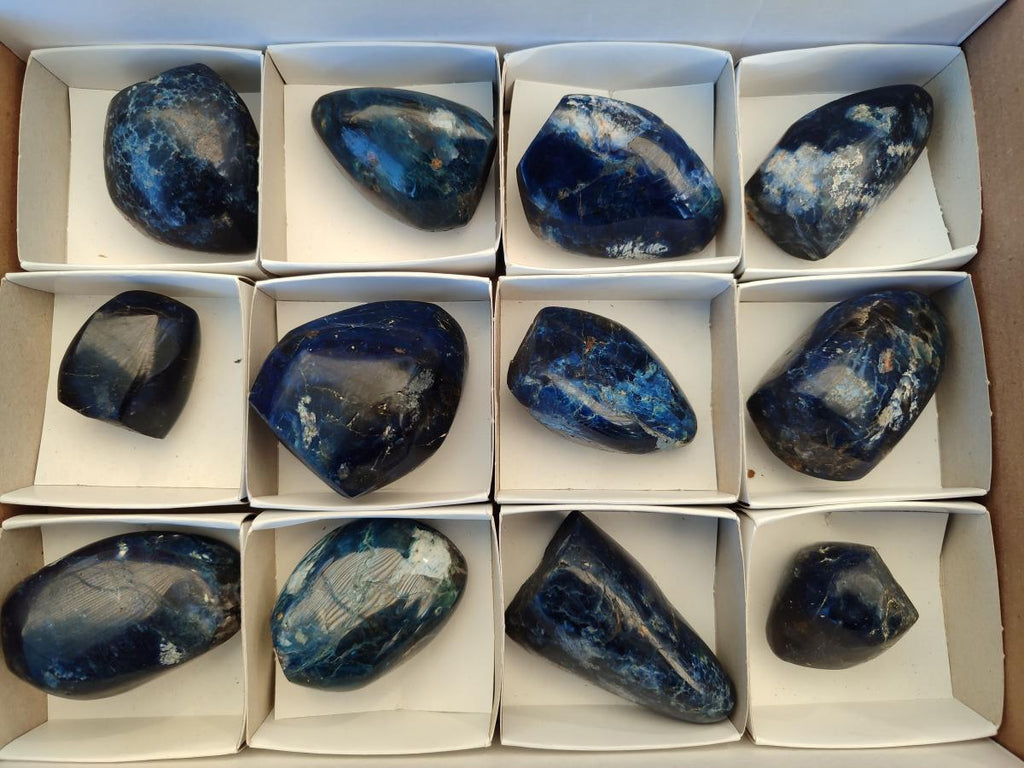 Polished Rare Dumortierite Standing Display Pieces x 12 From Madagascar - Toprock Gemstones and Minerals 