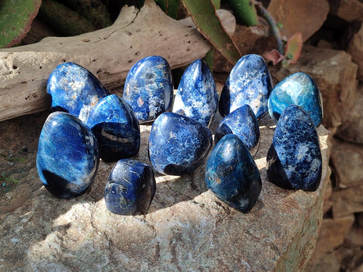 Polished Rare Dumortierite Standing Display Pieces x 12 From Madagascar - Toprock Gemstones and Minerals 