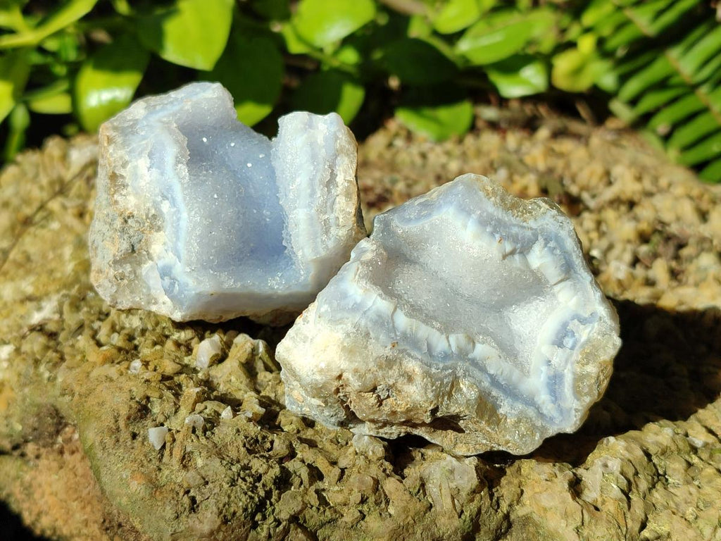 Natural Blue Lace Agate Specimens x 24 From Nsanje, Malawi - Toprock Gemstones and Minerals 